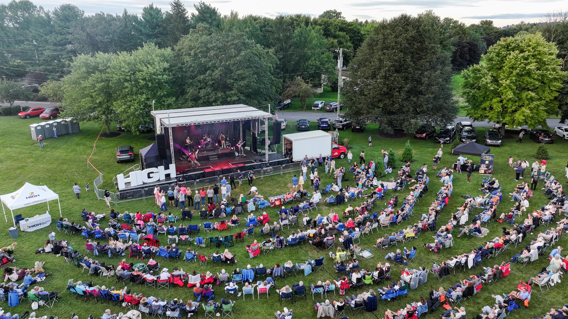Greenfield Summer Concert Series Aerial of Crow